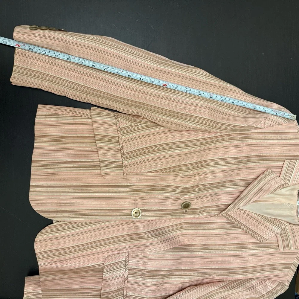 Maison de Bonneterie Blazer 42 Pink Metallic Stripe Amsterdam Designer Jacket